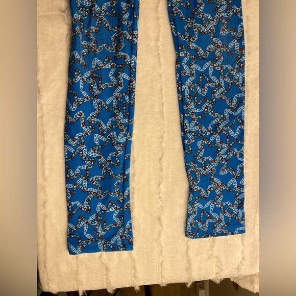 LulaRoe Girls Size Large Blue Bomb Pop Popsicle Leggings - Picture 3 of 6